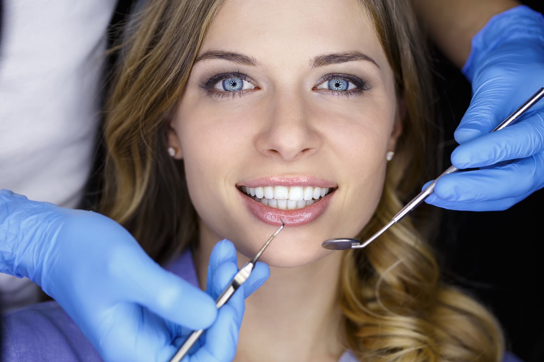 Woman at her composite bonding appointment in Medford MA