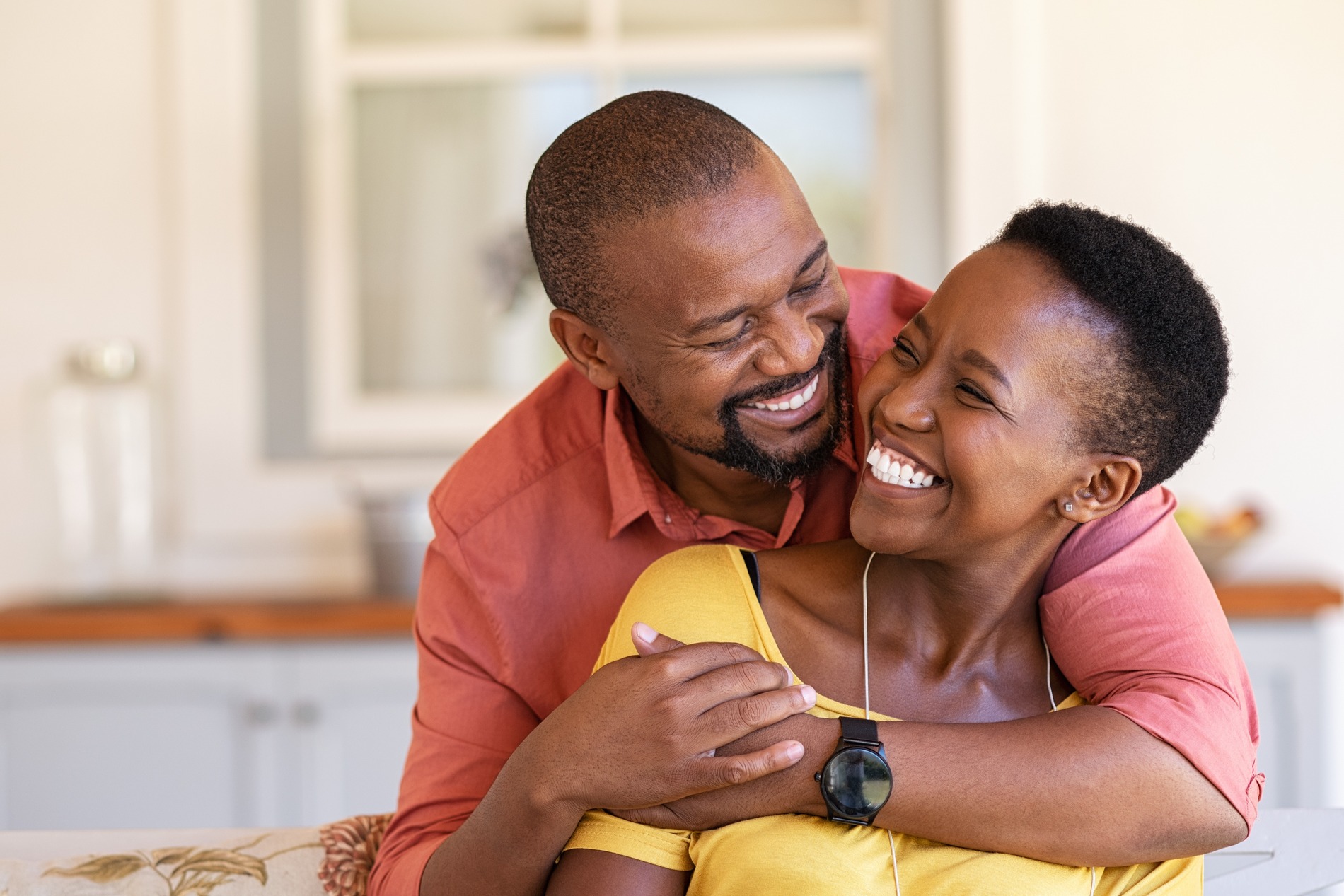 Couple with a perfect smile after dental bonding in Medford MA